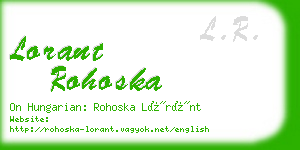 lorant rohoska business card